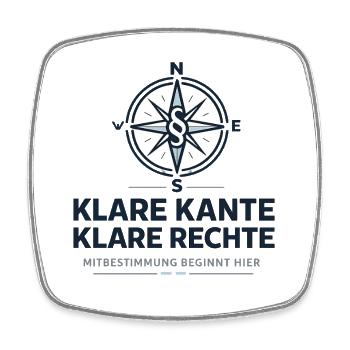 Klare Kante klare Rechte Mitbestimmung - Viereckiger Kühlschrankmagnet - Weiß - Vorne