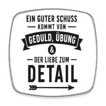 Geduld Übung Liebe zum Detail - Viereckiger Kühlschrankmagnet - Weiß - Vorne