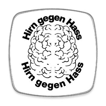 HIRN GEGEN HASS FÜR HALTUNG UND GEGEN RECHTE PEACE - Viereckiger Kühlschrankmagnet - Weiß - Vorne
