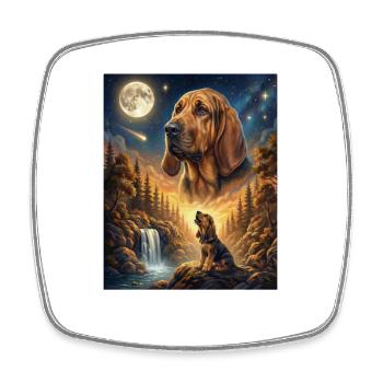 Hurlant vers la Lune Mème Chien Sanglier - Magnet carré - blanc - Devant