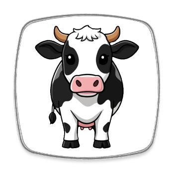 Mignonne vache veau Cadeaux drôles aux agriculteurs - Magnet carré - blanc - Devant