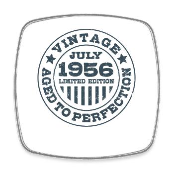 Vintage juillet 1956 Édition limitée Circle - Magnet carré - blanc - Devant