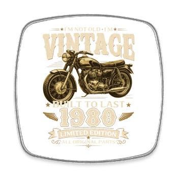 Cadeau pour 46 ans de motard Vintage années 1980 - Magnet carré - blanc - Devant