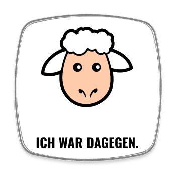 Kuscheliges Schäfchen Gesicht - Viereckiger Kühlschrankmagnet - Weiß - Vorne
