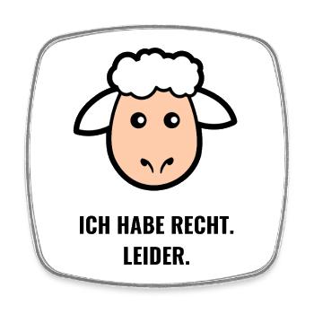 Schaf-Silhouette im Minimalstil - Viereckiger Kühlschrankmagnet - Weiß - Vorne