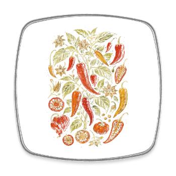 Cultivateurs de piments cultivant des piments - Magnet carré - blanc - Devant