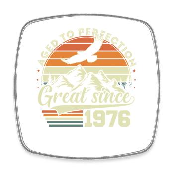 Cadeau d’anniversaire rétro vintage 1976 - Magnet carré - blanc - Devant