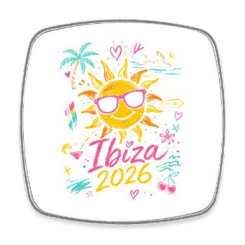 Ibiza Sun 2026 Beach Style - Square fridge magnet - white - Front
