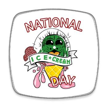Cornet de glace National Kitchen Cream Hommes, femmes - Magnet carré - blanc - Devant
