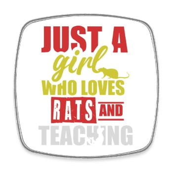 Juste une fille qui adore les rats et qui aime jouer à notre - Magnet carré - blanc - Devant