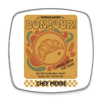 Breakfast Bonjour Parisian Bakery Fresh From The - Square fridge magnet - white - Front