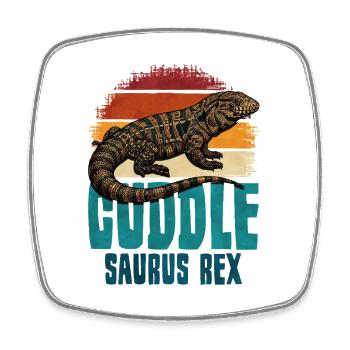 Kuschelsaurus Rex – Tegu - Magnet carré - blanc - Devant