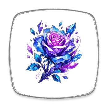 Bleu Rose Couronne - Magnet carré - blanc - Devant