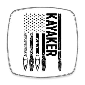 Kayaking US Flag Kayaker - Viereckiger Kühlschrankmagnet - Weiß - Vorne