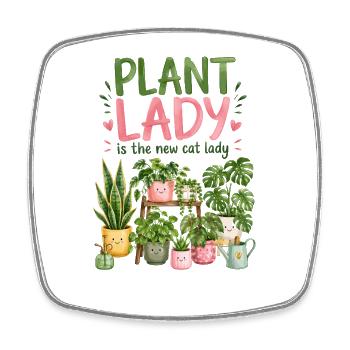 La Dame aux Plantes est la nouvelle Dame aux Chats - Magnet carré - blanc - Devant