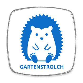 Minimalistisches Gartenstrolch Design - Viereckiger Kühlschrankmagnet - Weiß - Vorne