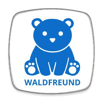 Minimalistisches Waldfreund Design - Viereckiger Kühlschrankmagnet - Weiß - Vorne