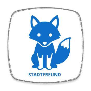 Minimalistisches Stadtfreund Design - Viereckiger Kühlschrankmagnet - Weiß - Vorne