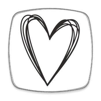 Cœur – Symbole d’amour et de connexion - Magnet carré - blanc - Devant