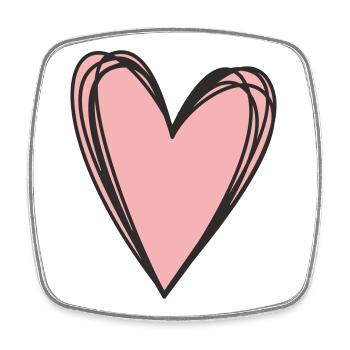 Cœur – Symbole d’amour et de connexion - Magnet carré - blanc - Devant