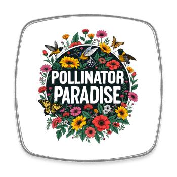 Pollinator Paradise Garten - Viereckiger Kühlschrankmagnet - Weiß - Vorne