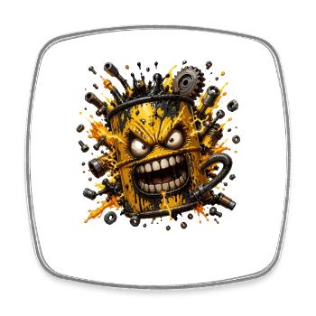 Steampunk agressif à bomboir d’huile - Magnet carré - blanc - Devant