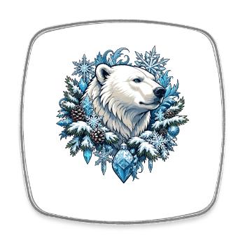 L’ours polaire dans la magie de la glace - Magnet carré - blanc - Devant
