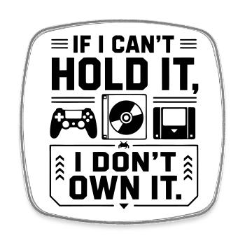 Wenn ich es nicht halten kann, Gamer Geek T-Shirt - Viereckiger Kühlschrankmagnet - Weiß - Vorne