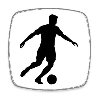 Fussball - Viereckiger Kühlschrankmagnet - Weiß - Vorne