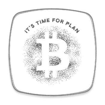 Bitcoin - Il est temps de Plan B - Cadeau crypto - Magnet carré - blanc - Devant