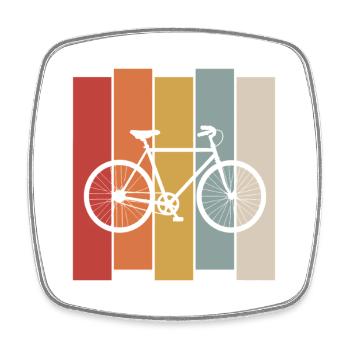 Design rétro de vélo, cycliste vintage - Magnet carré - blanc - Devant