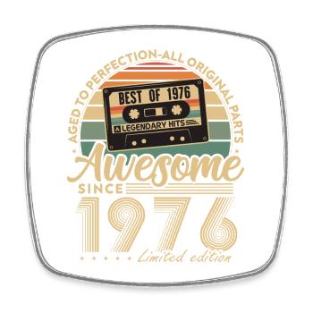 Cadeau d’anniversaire rétro vintage 1976 - Magnet carré - blanc - Devant