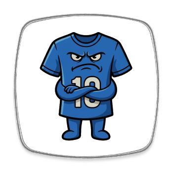 Grumpy Football Jersey Number Ten Art - Square fridge magnet - white - Front