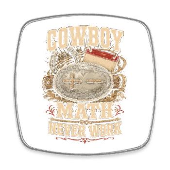 Rodeo Amerikanisch Cowboy Math Never Work - Viereckiger Kühlschrankmagnet - Weiß - Vorne