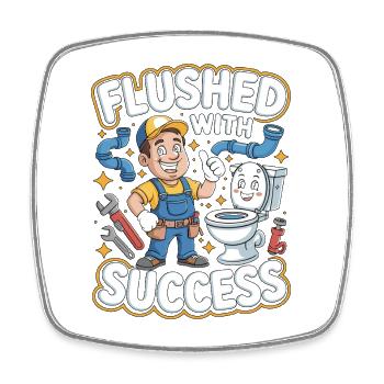 Master Plumber Flushed With Licensed Plumber - Viereckiger Kühlschrankmagnet - Weiß - Vorne