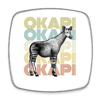 Typographie géométrique rétro Okapi - Magnet carré - blanc - Devant