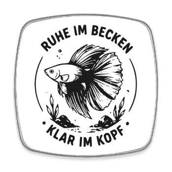 Ruhe im Becken Klar im Kopf - Viereckiger Kühlschrankmagnet - Weiß - Vorne
