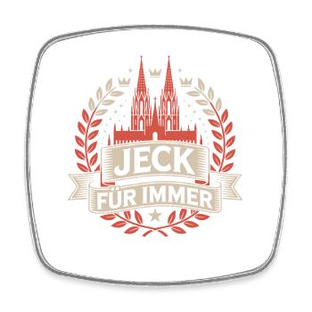 Jeck Für Immer Kölner Karneval Kölle Alaaf Kostüm - Viereckiger Kühlschrankmagnet - Weiß - Vorne