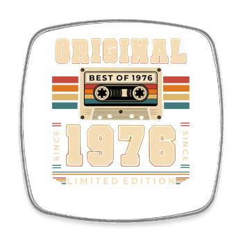 50. Geburtstag Geschenk Mann Kassette Best of 1976 - Viereckiger Kühlschrankmagnet - Weiß - Vorne
