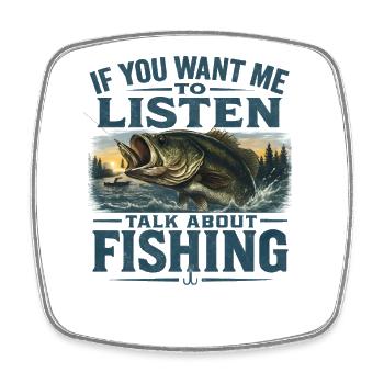 Un pêcheur qui dit de l’humour de pêche Idée cadeau de pêche - Magnet carré - blanc - Devant