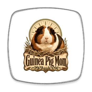Maman cochon d’Inde Portrait premium d’animaux de compagnie Maman de troupeau Wheek - Magnet carré - blanc - Devant