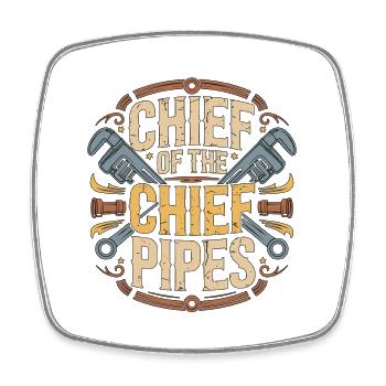 Master Plumber Chief Of The Journeyman Plumber - Viereckiger Kühlschrankmagnet - Weiß - Vorne