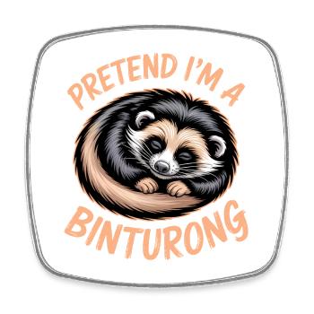 Binturong Sprüche Lustiges Binturong Geschenk - Viereckiger Kühlschrankmagnet - Weiß - Vorne