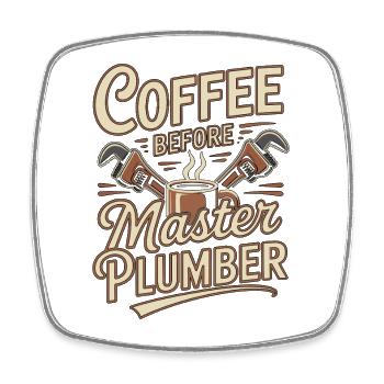 Maître Plombier Café Réparation de plomberie Coffee Lover - Magnet carré - blanc - Devant