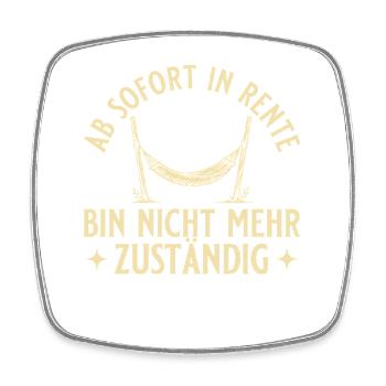 Rente Vintage Hängematte Nicht mehr zuständig - Viereckiger Kühlschrankmagnet - Weiß - Vorne