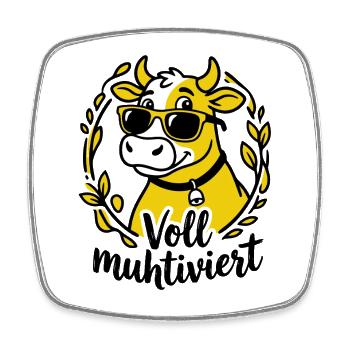 Voll Muhtviert Kuh mit Sonnenbrille - Viereckiger Kühlschrankmagnet - Weiß - Vorne