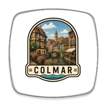 Colmar Altstadt Urlaub Europa Kanal Kolonialstil - Viereckiger Kühlschrankmagnet - Weiß - Vorne