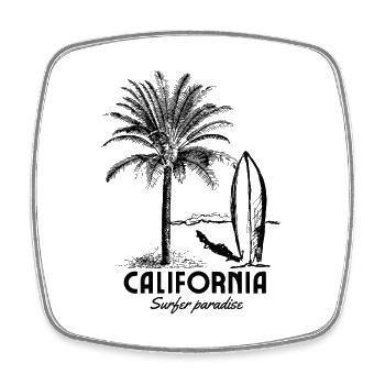 Palmier du Paradis de la Surf de Californie - Magnet carré - blanc - Devant