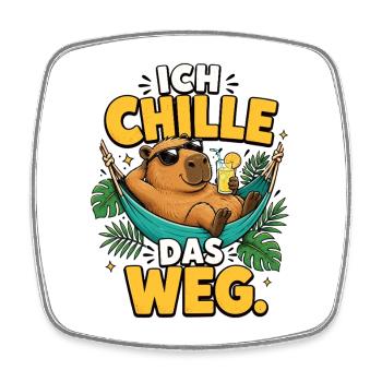 Ich Chille Das Weg Capybara Shirt - Viereckiger Kühlschrankmagnet - Weiß - Vorne