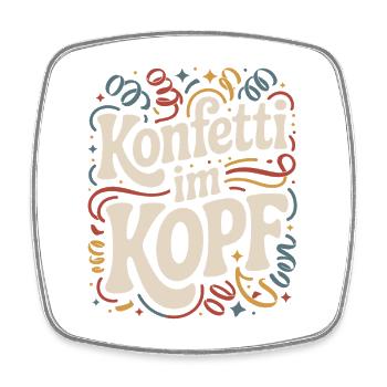 Konfetti Im Kopf Karneval Fasching Alaaf Kostüm - Viereckiger Kühlschrankmagnet - Weiß - Vorne